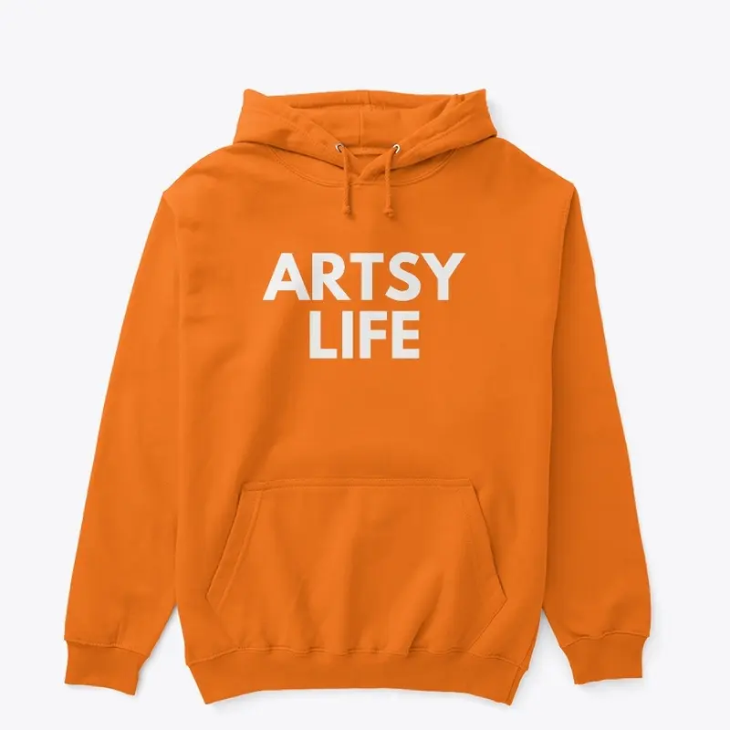 Artsy Life White Logo Hoodie