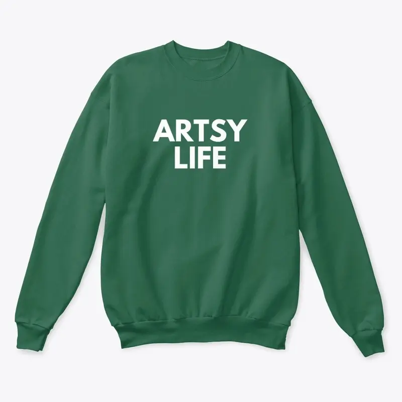 Artsy Life White Logo Crewneck