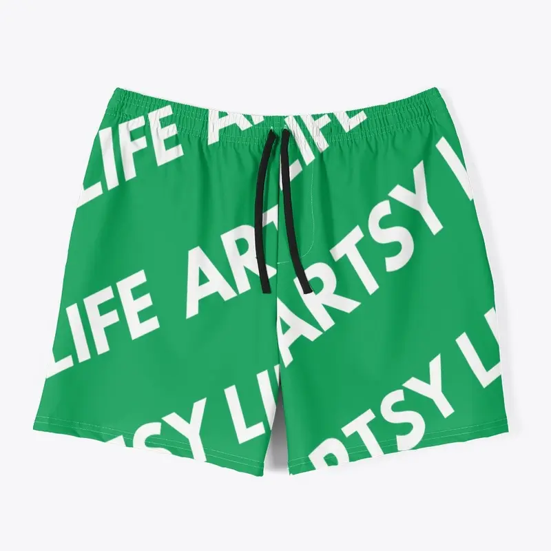 Artsy Life White Logo Shorts